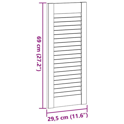 vidaXL Schranktüren Lamellen-Design 4 Stk. Weiß 69x29,5 cm