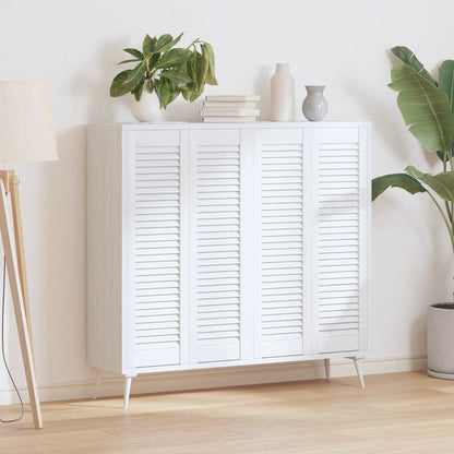 Schranktüren Lamellen-Design 4 Stk. Weiß 99x29,5 cm
