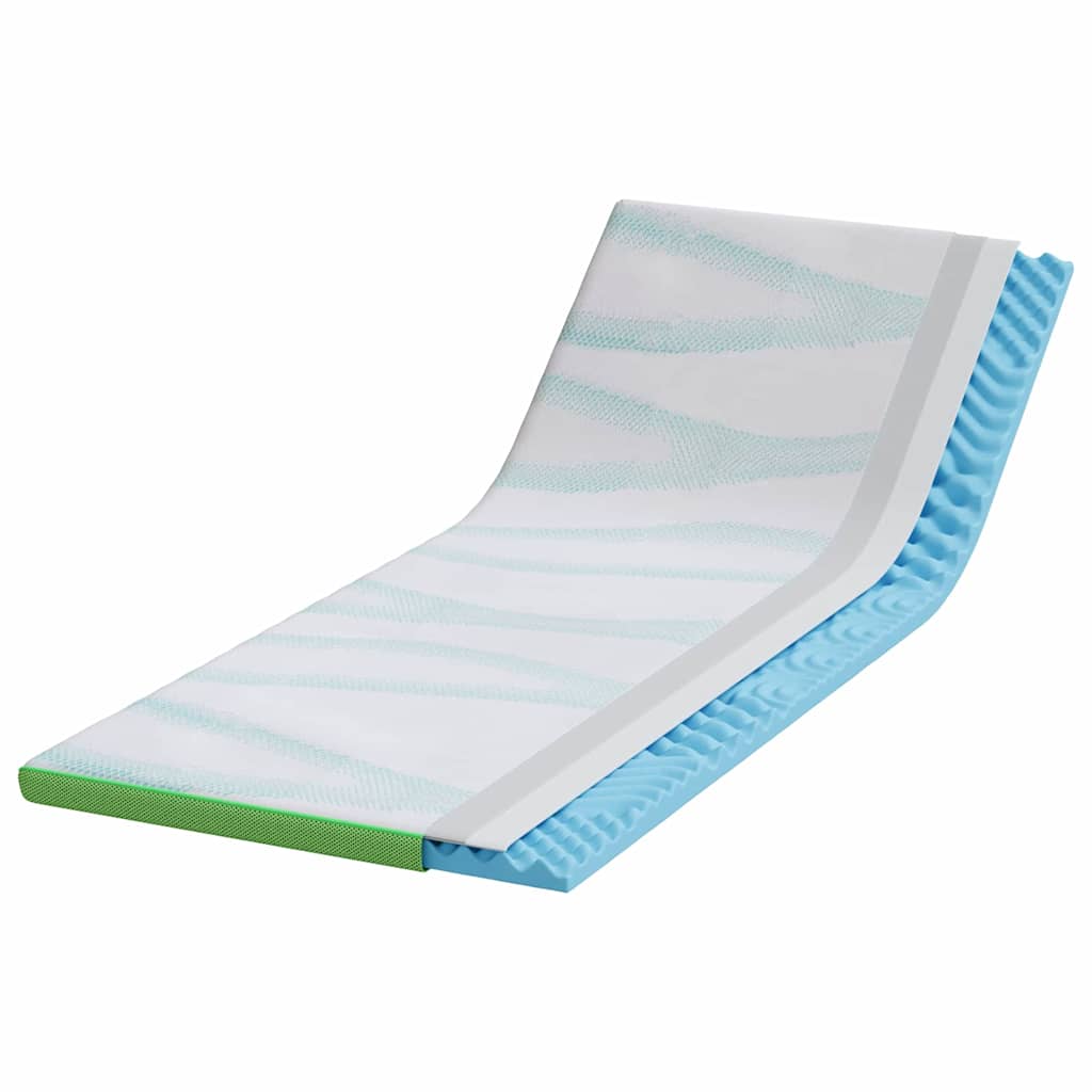 Matratzenauflage Weiß und Grün 80 x 200 cm Jacquard Stoff