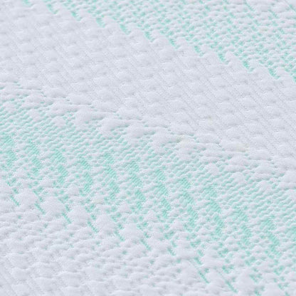 Matratzenauflage Weiß und Grün 90 x 190 cm Jacquard Stoff