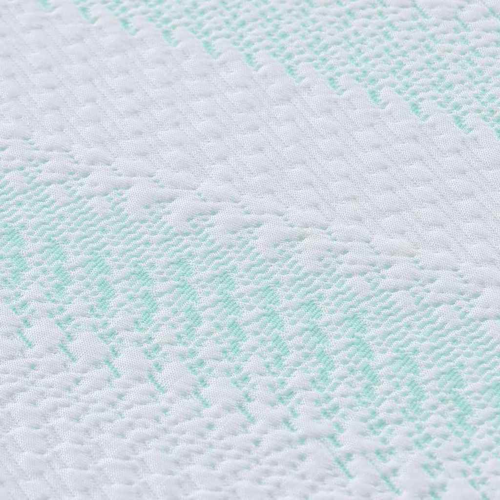 Matratzenauflage Weiß und Grün 90 x 200 cm Jacquard Stoff