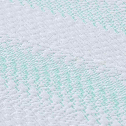 Matratzenauflage Weiß und Grün 140 x 200 cm Jacquard Stoff