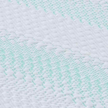 Matratzenauflage Weiß und Grün 70 x 200 cm Jacquard Stoff