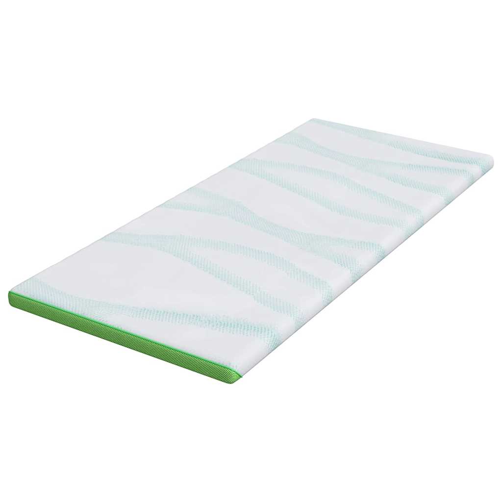 Matratzenauflage Weiß und Grün 100 x 200 cm Jacquard Stoff