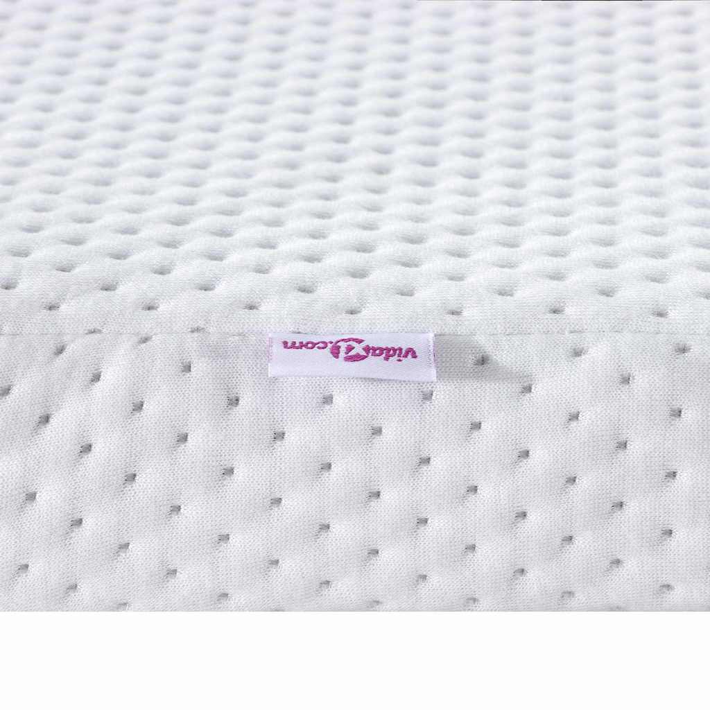 Matratzenauflage Weiß 160 x 200 cm Jacquard Stoff
