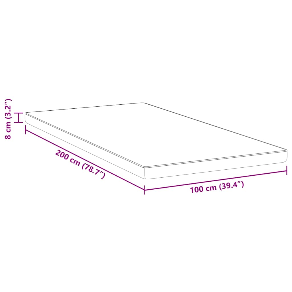 Matratzenauflage Weiß 100 x 200 cm Jacquard-Stoff