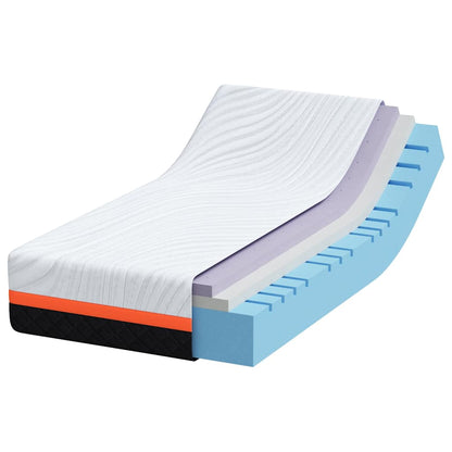 Matratze Weiß und Grau 80 x 160 cm Jacquard-Stoff