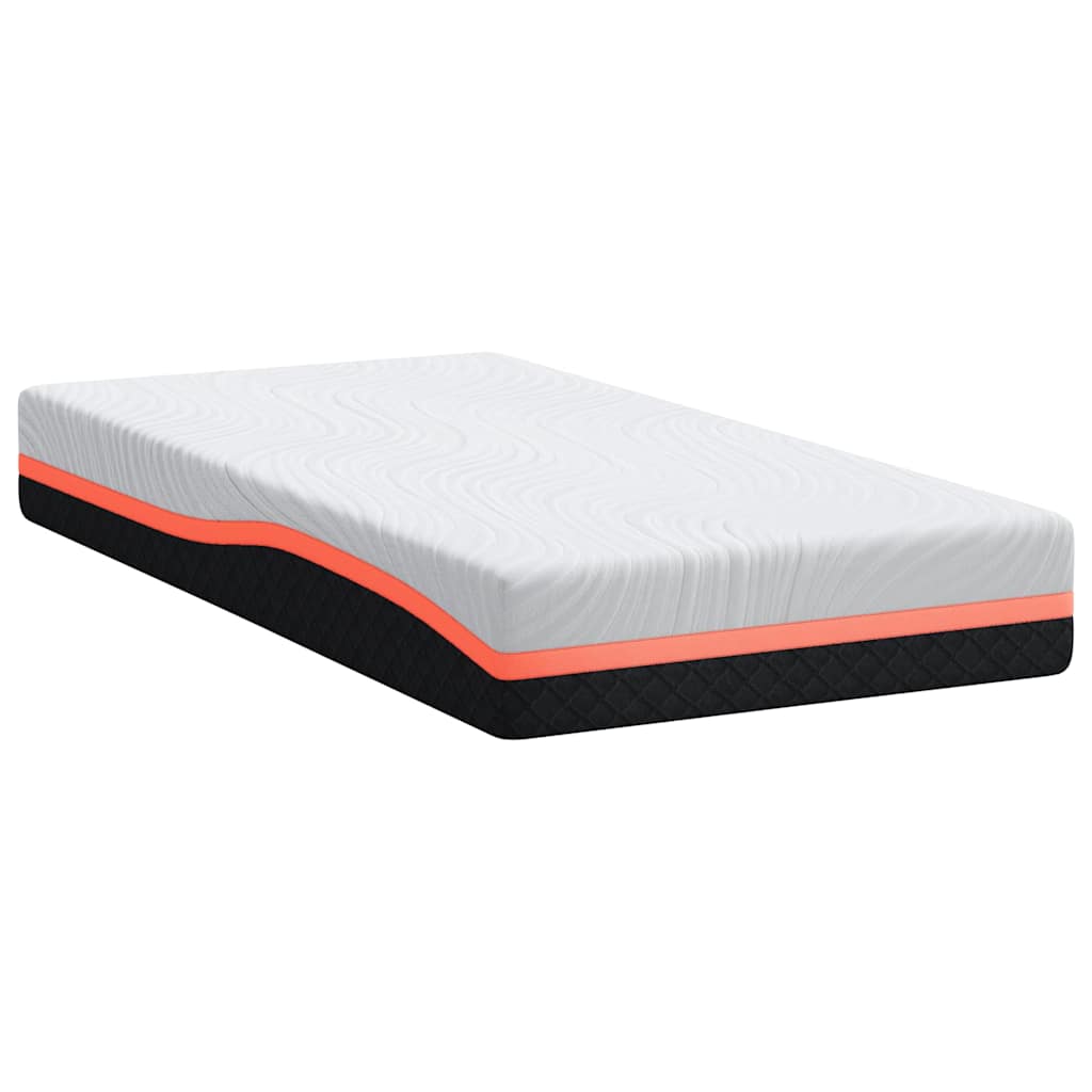 Matratze Weiß und Grau 90 x 190 cm Jacquard-Stoff