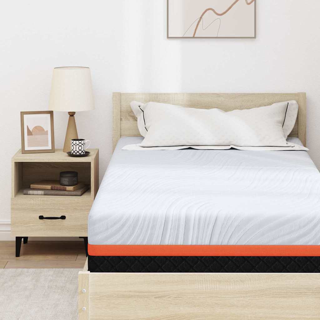 Matratze Weiß und Grau 100 x 200 cm Jacquard-Stoff