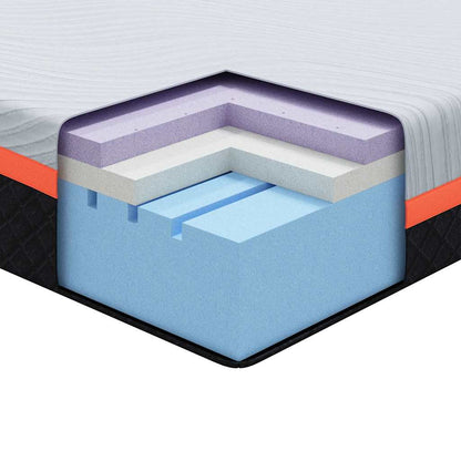 Matratze Weiß und Grau 140 x 190 cm Jacquard-Stoff