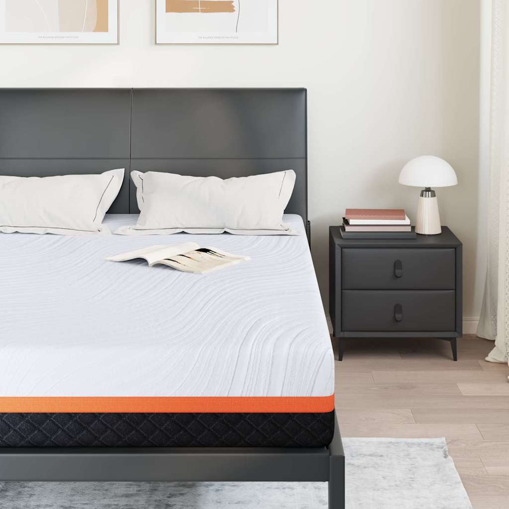 Matratze Weiß und Grau 140 x 190 cm Jacquard-Stoff