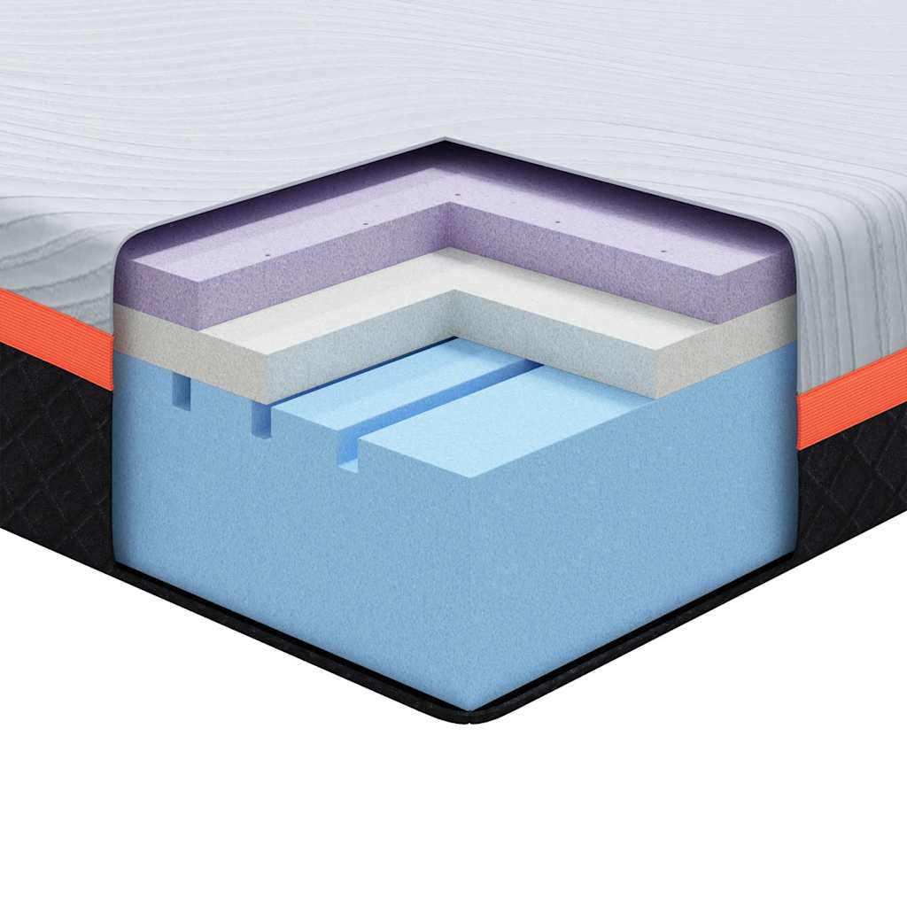 Matratze Weiß und Grau 140 x 200 cm Jacquard-Stoff