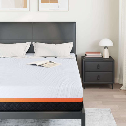 Matratze Weiß und Grau 140 x 200 cm Jacquard-Stoff