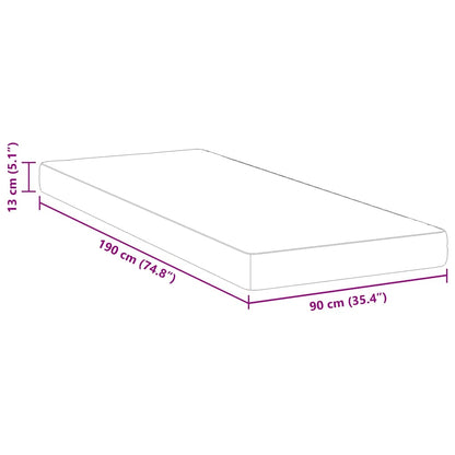 Matratze Weiß 90 x 190 cm Jacquard-Stoff