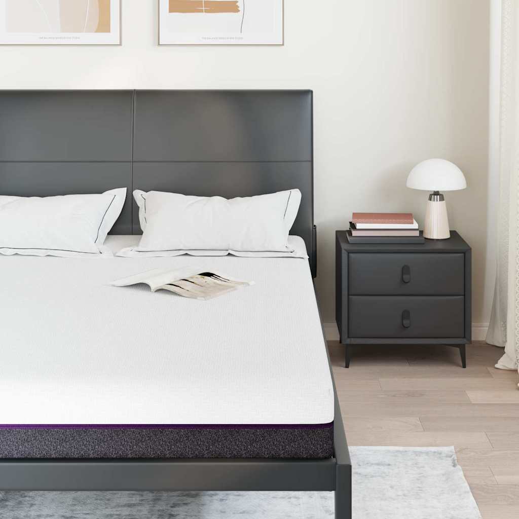 Matratze Weiß und Grau 160 x 200 cm Jacquard-Stoff