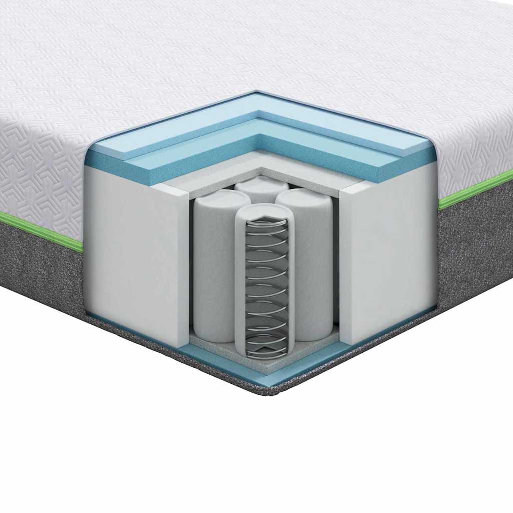 Matratze Weiß und Grau 80 x 160 cm Jacquard-Stoff