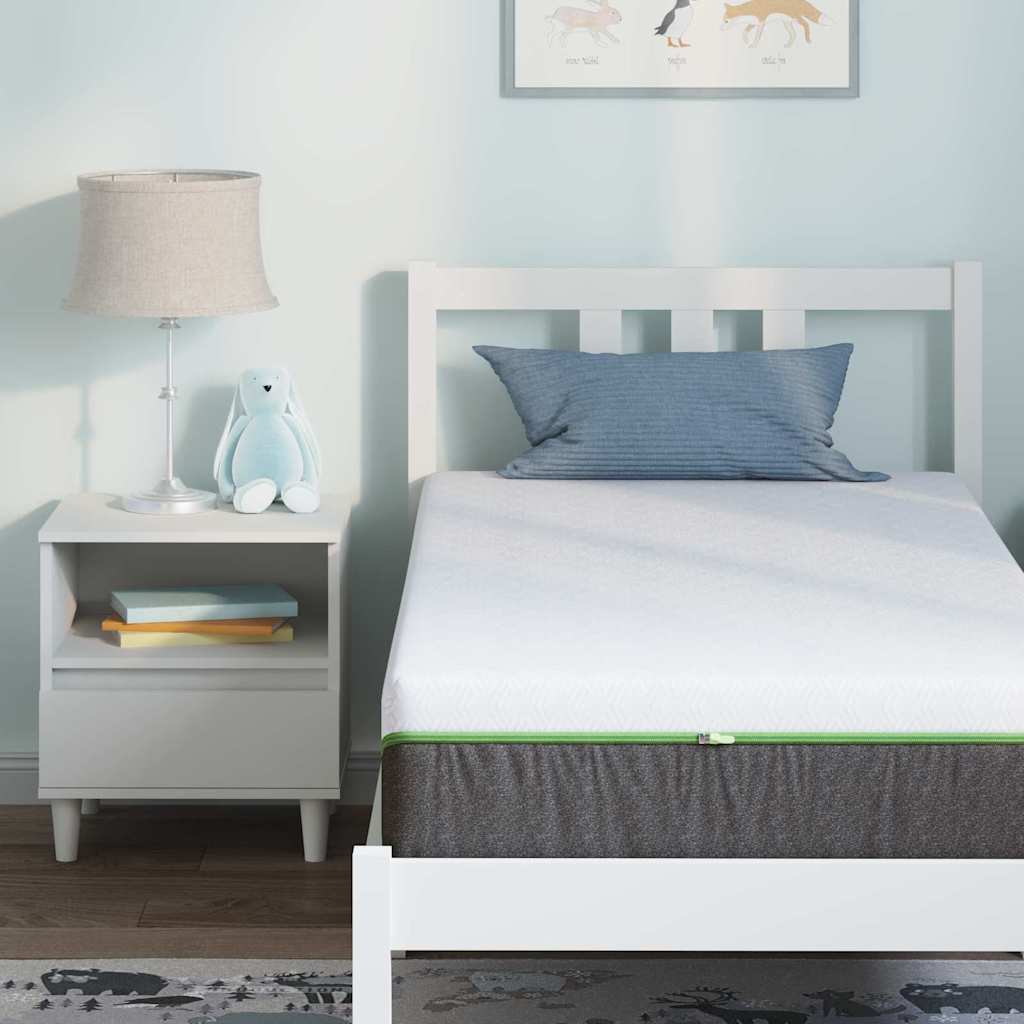 Matratze Weiß und Grau 80 x 160 cm Jacquard-Stoff