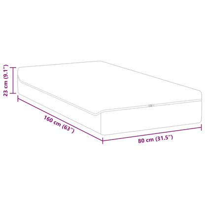 Matratze Weiß und Grau 80 x 160 cm Jacquard-Stoff