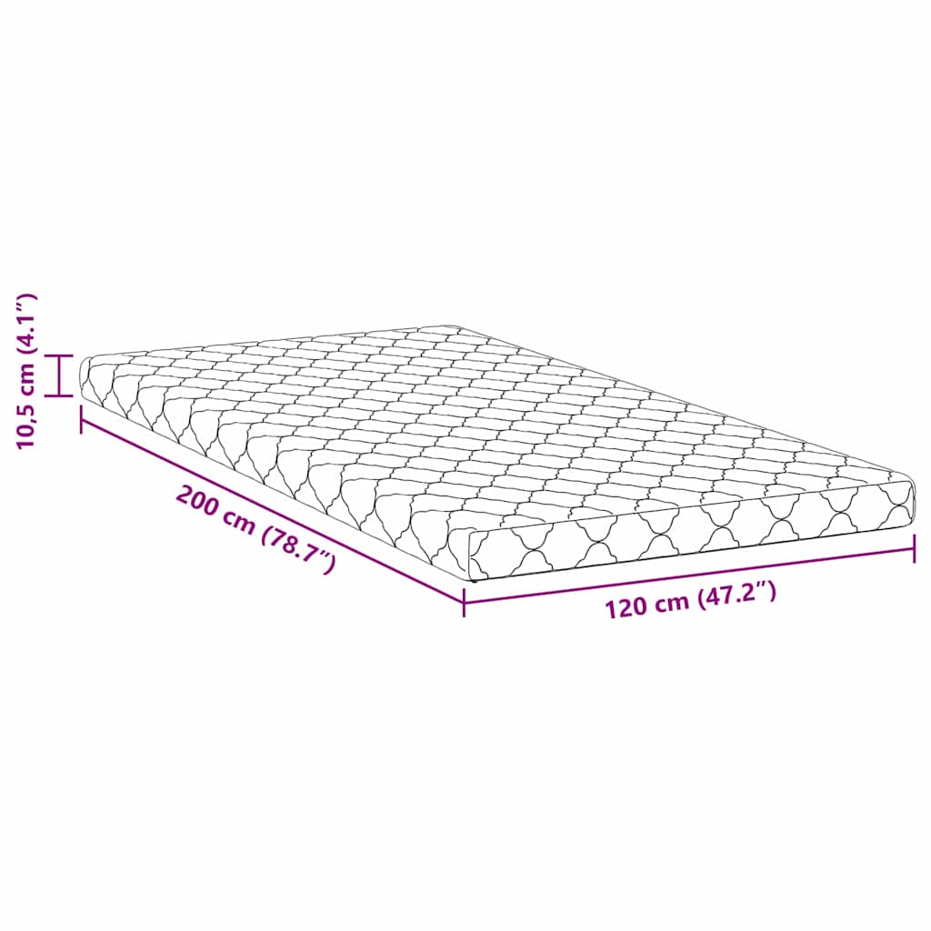 Matratze Weiß 120 x 200 cm Jacquard-Stoff