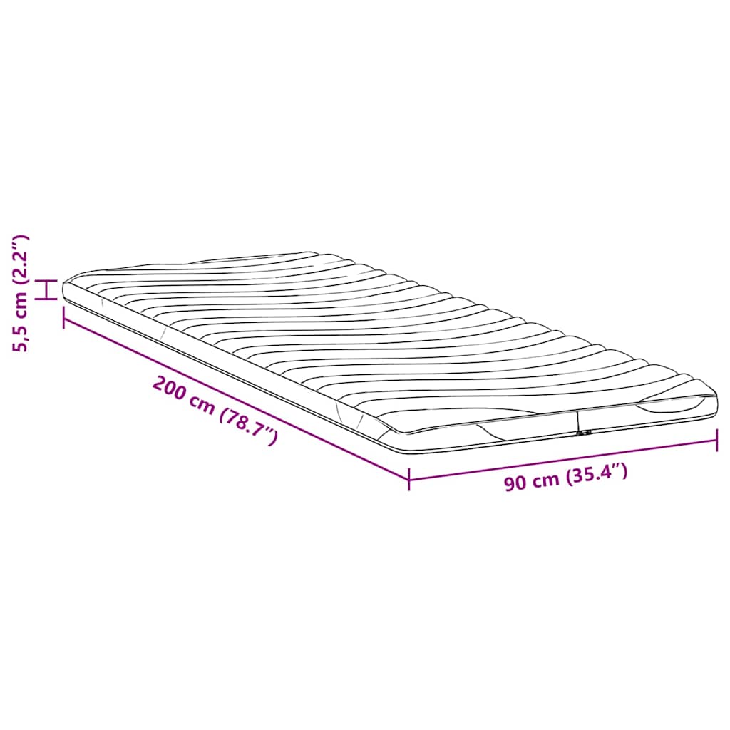 Matratzenauflage Weiß 90 x 200 cm Strickstoff