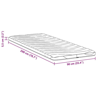 Matratzenauflage Weiß 90 x 200 cm Strickstoff