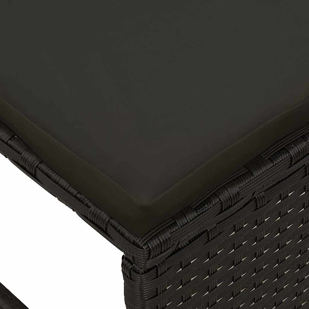 Gartensofa-set mit Kissen 6 pcs Schwarz Poly-Rattan