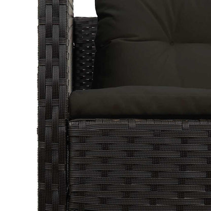Gartensofa-set mit Kissen 6 pcs Schwarz Poly-Rattan