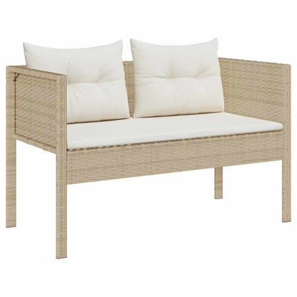 Gartensofa-set mit Kissen 6 pcs Beige und Creme Poly-Rattan