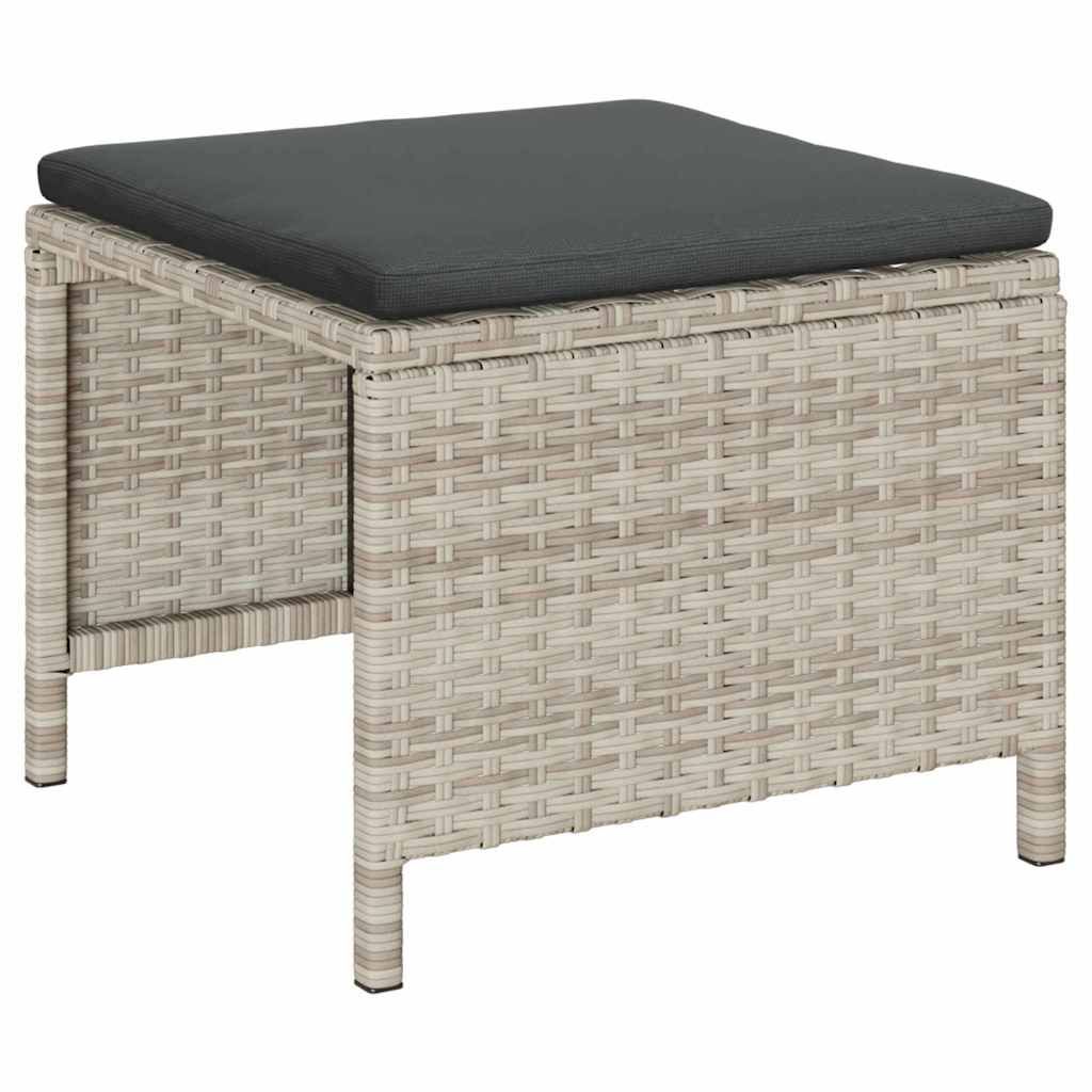 Gartensofa-set 6 pcs Hellgrau und Dunkelgrau Poly-Rattan