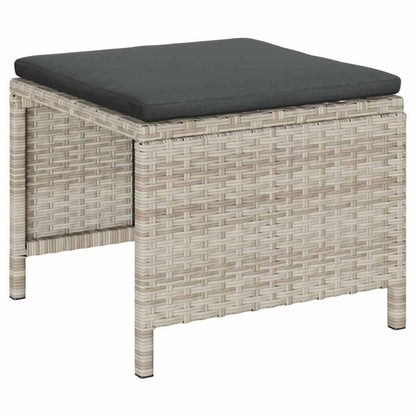 Gartensofa-set 6 pcs Hellgrau und Dunkelgrau Poly-Rattan