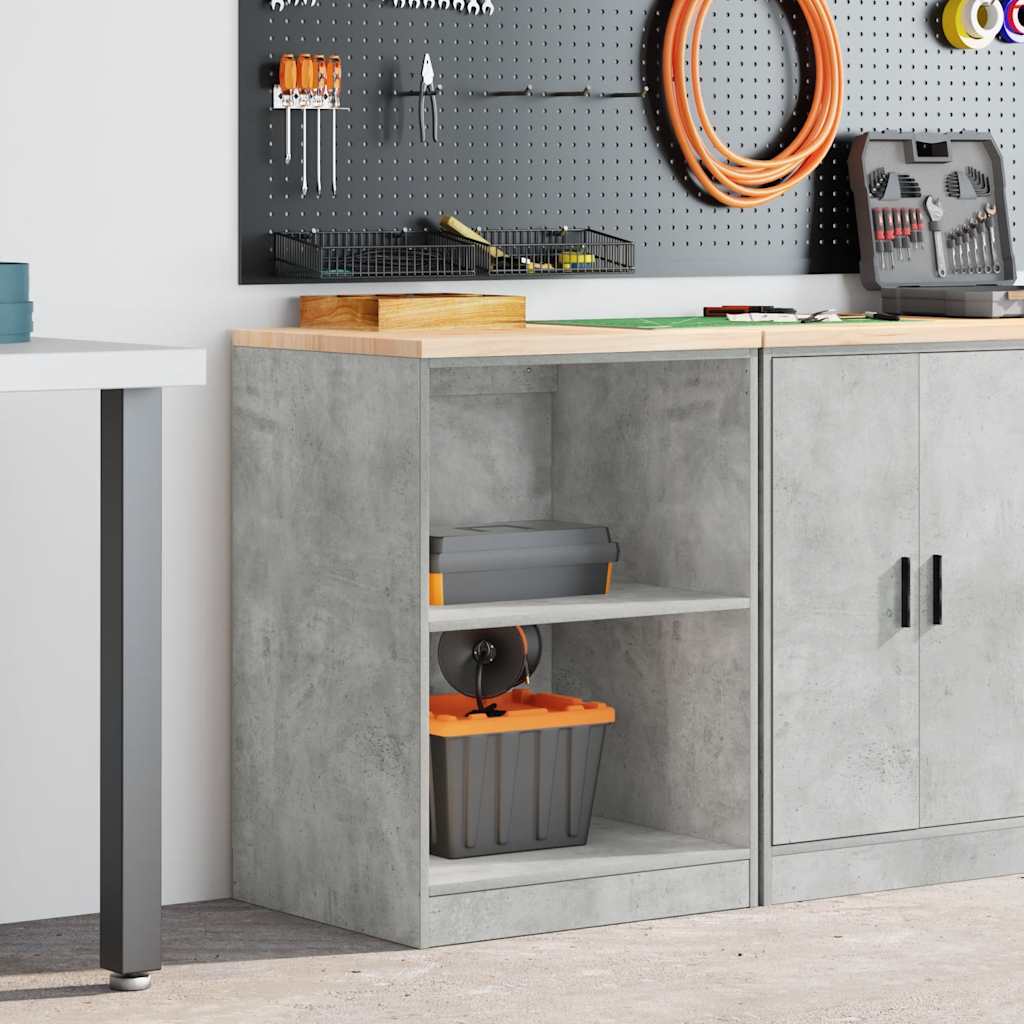vidaXL Garagen-Aufbewahrungsschrank Betongrau Massivholz Kiefer