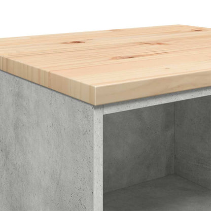 vidaXL Garagen-Aufbewahrungsschrank Betongrau Massivholz Kiefer