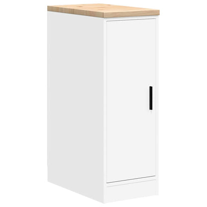 vidaXL Garagen-Aufbewahrungsschrank Weiß 30x51x85 cm Massivholz Kiefer