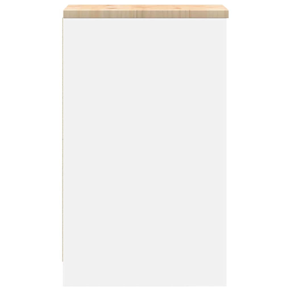 vidaXL Garagen-Aufbewahrungsschrank Weiß 30x51x85 cm Massivholz Kiefer