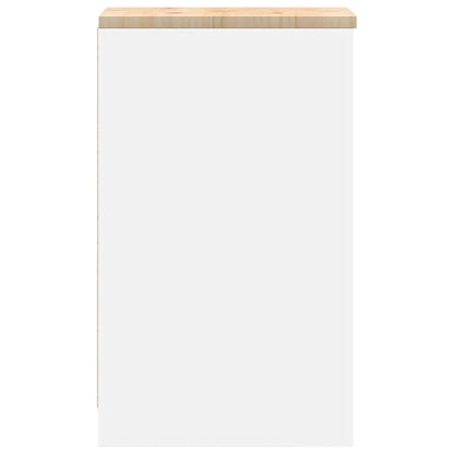 vidaXL Garagen-Aufbewahrungsschrank Weiß 30x51x85 cm Massivholz Kiefer
