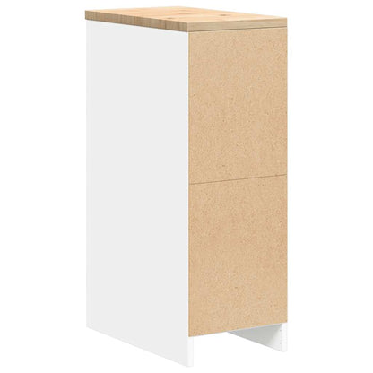 vidaXL Garagen-Aufbewahrungsschrank Weiß 30x51x85 cm Massivholz Kiefer