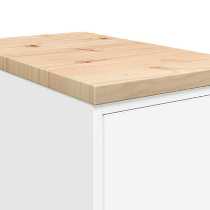 vidaXL Garagen-Aufbewahrungsschrank Weiß 30x51x85 cm Massivholz Kiefer