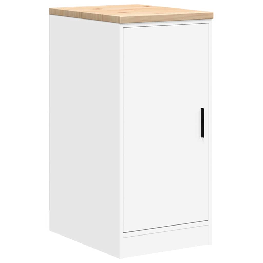 vidaXL Garagen-Aufbewahrungsschrank Weiß 40x51x85 cm Massivholz Kiefer