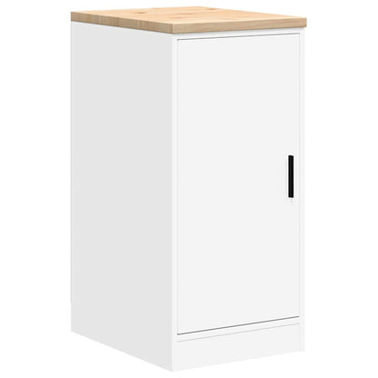 vidaXL Garagen-Aufbewahrungsschrank Weiß 40x51x85 cm Massivholz Kiefer