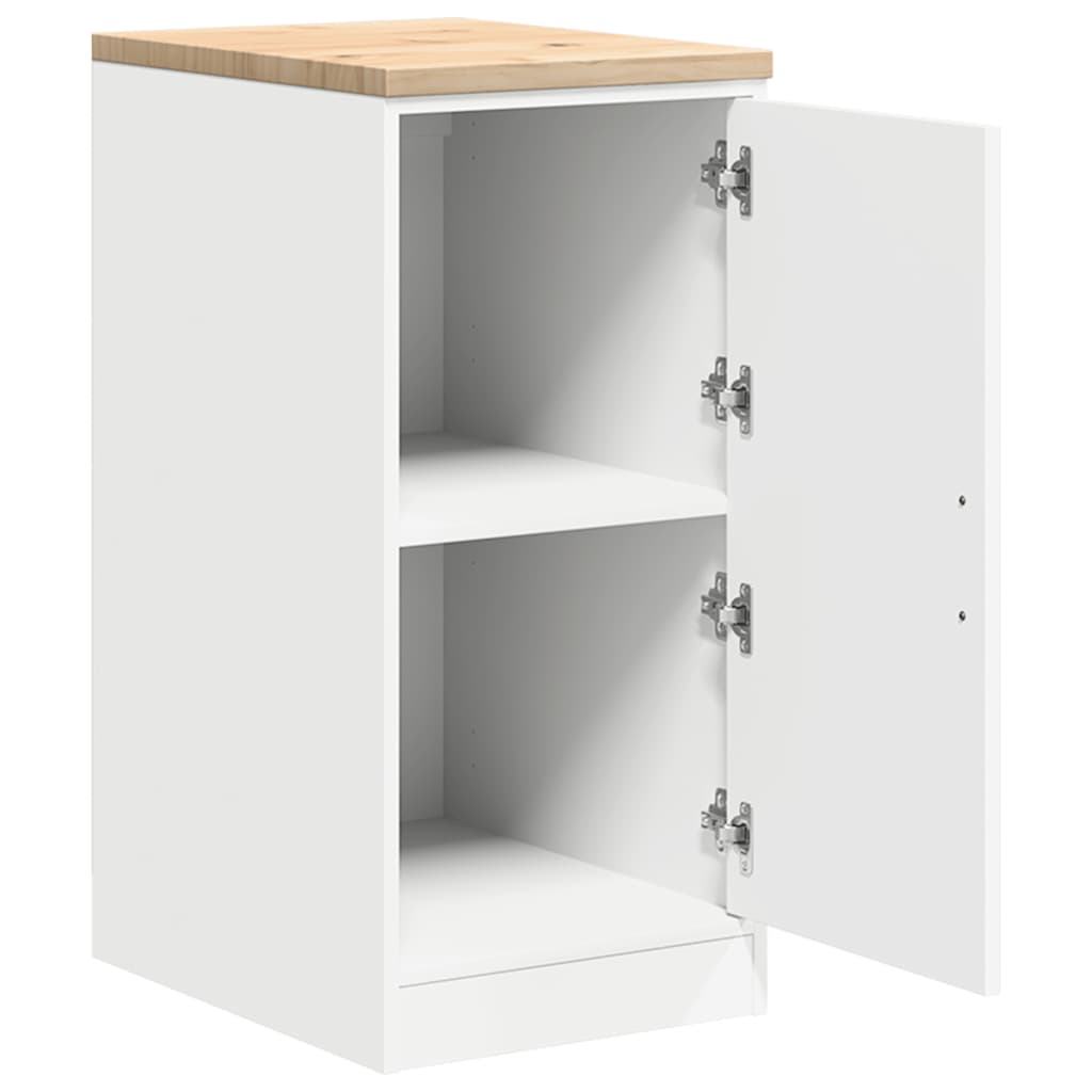 vidaXL Garagen-Aufbewahrungsschrank Weiß 40x51x85 cm Massivholz Kiefer