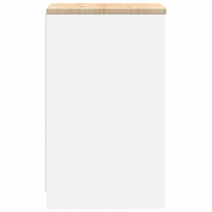vidaXL Garagen-Aufbewahrungsschrank Weiß 40x51x85 cm Massivholz Kiefer