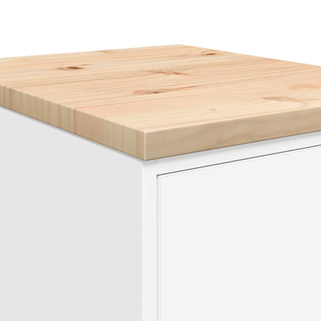 vidaXL Garagen-Aufbewahrungsschrank Weiß 40x51x85 cm Massivholz Kiefer