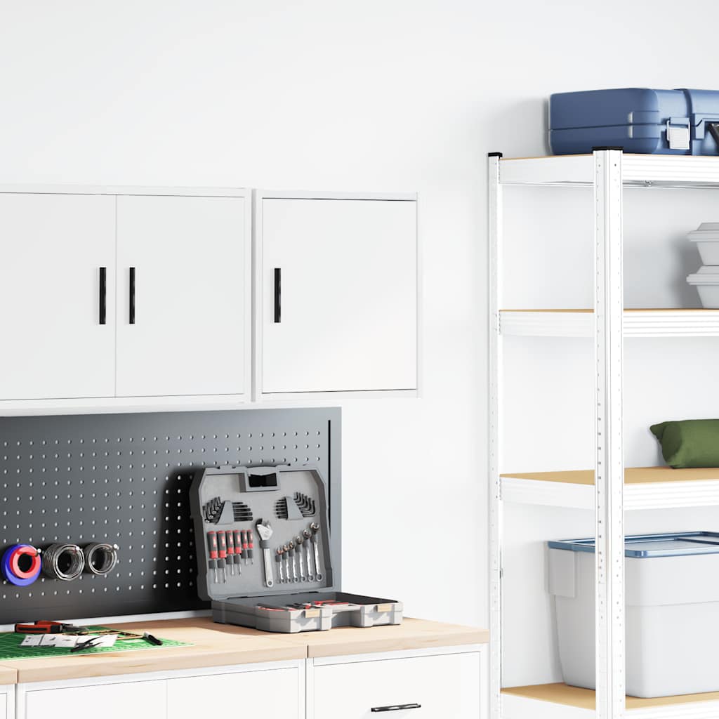 vidaXL Garagen-Wandschrank Weiß Holzwerkstoff