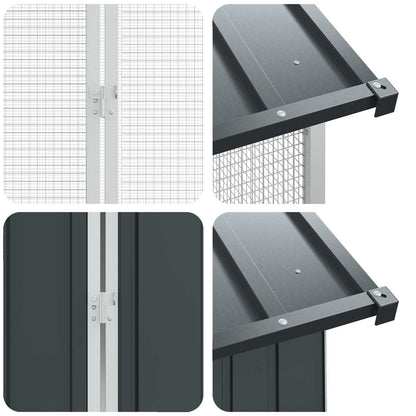 Vogelkäfig Anthrazit 645 x 208 x 247 cm Verzinkter Stahl