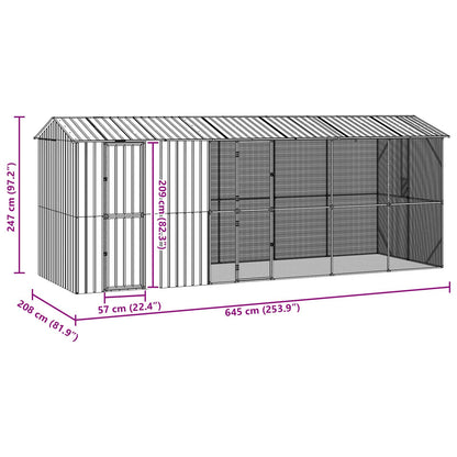 Vogelkäfig Anthrazit 645 x 208 x 247 cm Verzinkter Stahl