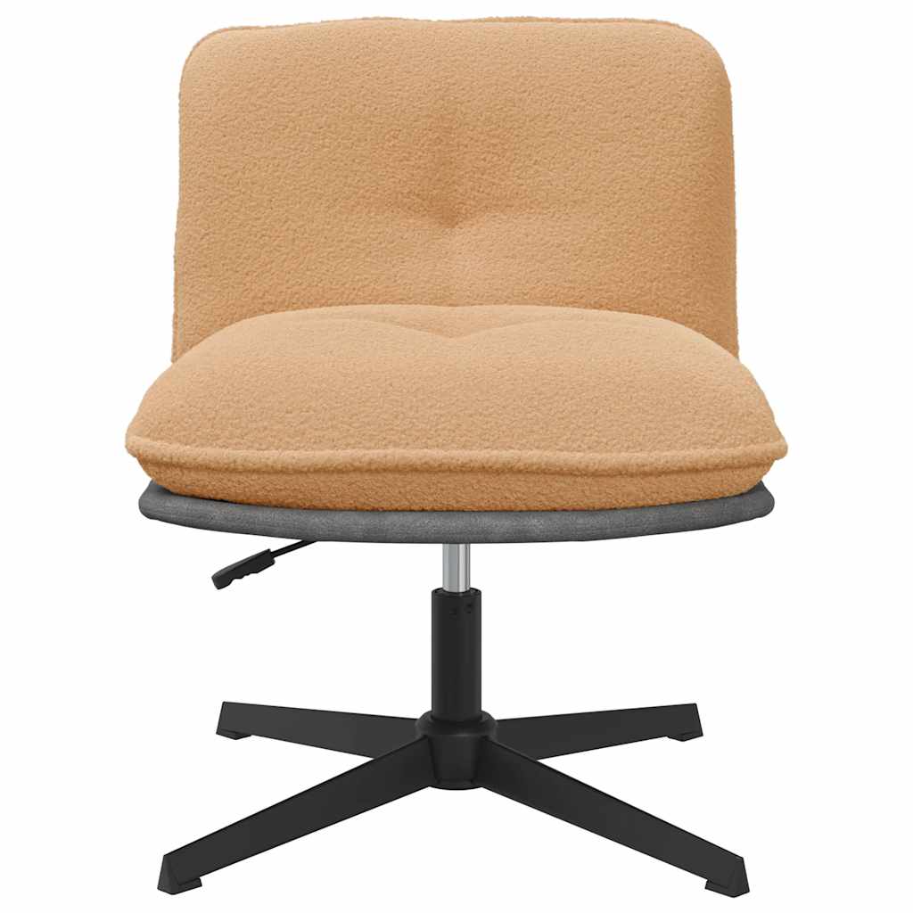 vidaXL Chaise de bureau pivotante Tissu bouclé beige aspect laine