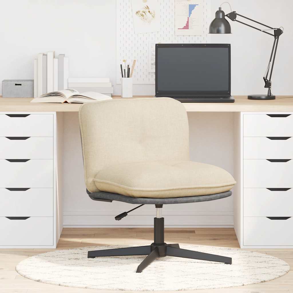 vidaXL Bürostuhl Drehbar Creme Stoff