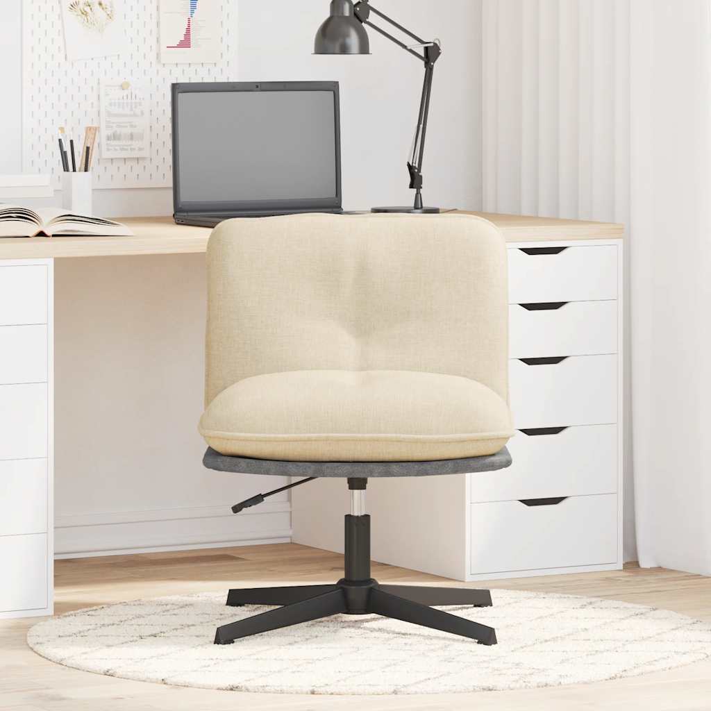 vidaXL Bürostuhl Drehbar Creme Stoff