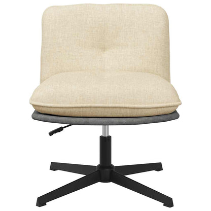 vidaXL Bürostuhl Drehbar Creme Stoff