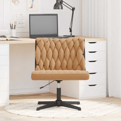 vidaXL Bürodrehstuhl Beige Gelockter wollähnlicher Stoff